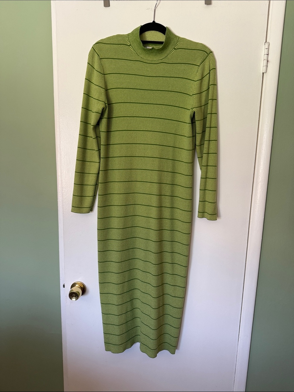 Future Collective for Target - Green Striped Long Sleeve Knit Dress